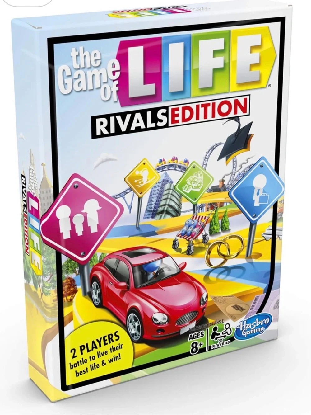 Hasbro The Game of Life Rivals Edition - Red, Yellow, Pink, Blue, Green